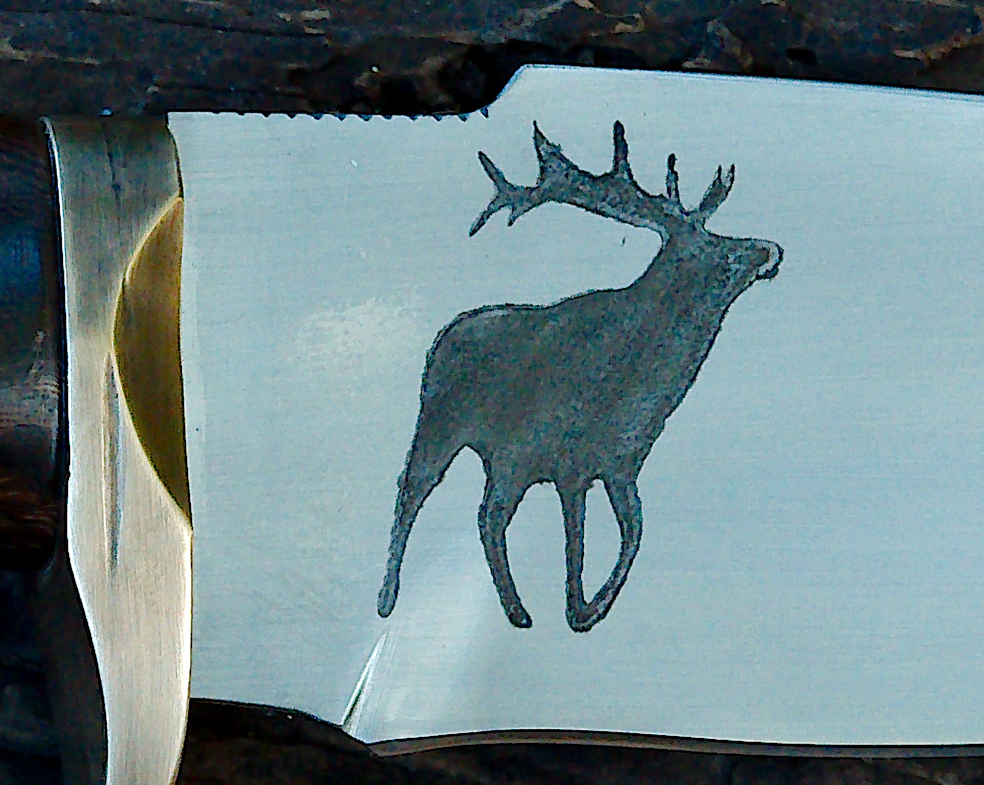 Custom Etching Saxon Knives Australia